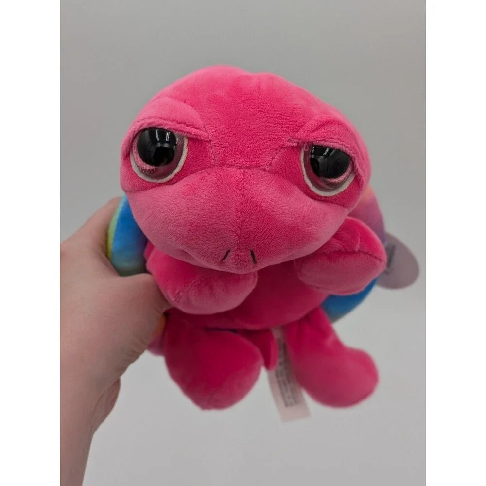 Rainbow Turtle Plush Kawaii Pink Head Stuffed Animal 10” Arcade Prize Redemption